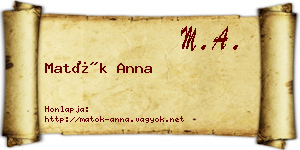 Matók Anna névjegykártya