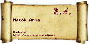 Matók Anna névjegykártya