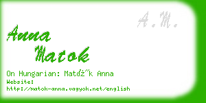 anna matok business card